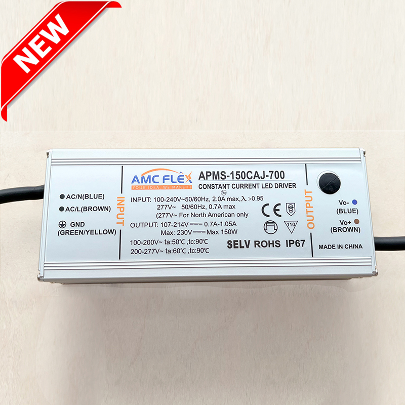 150W 700mA 107-214VDC Current-Adjustable LED Drivers IP67 Weatherproof high PF