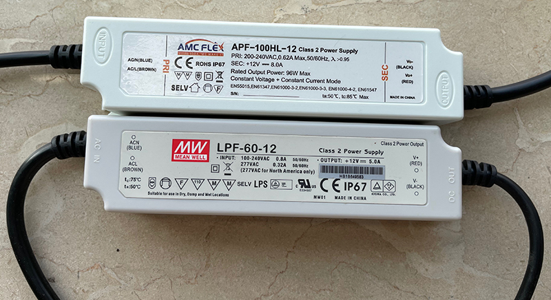 100W 12V CLASS 2 LED Driver IP67 Waterproof built-in PFC